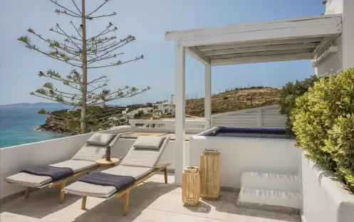 Grace Mykonos Deluxe Room with Plunge pool terrace